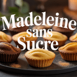 Assiette de madeleine sans sucre avec ingrédients naturels