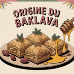 Baklava origine plateau doré pistaches noix miel