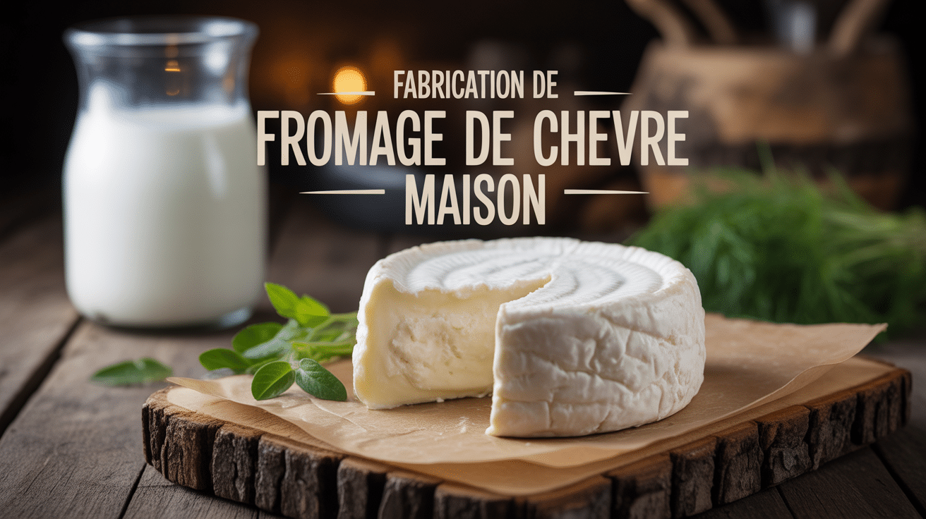 fromage de chèvre artisanal sur planche, fabrication maison