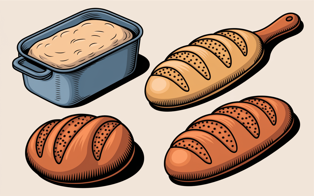 préparer pain de mie avec moule illustration