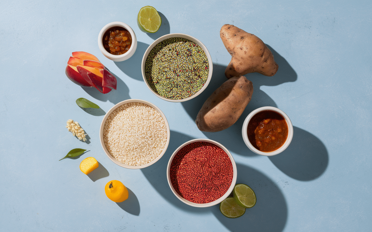 accompagnement boulette de viande céréales chutney fruits