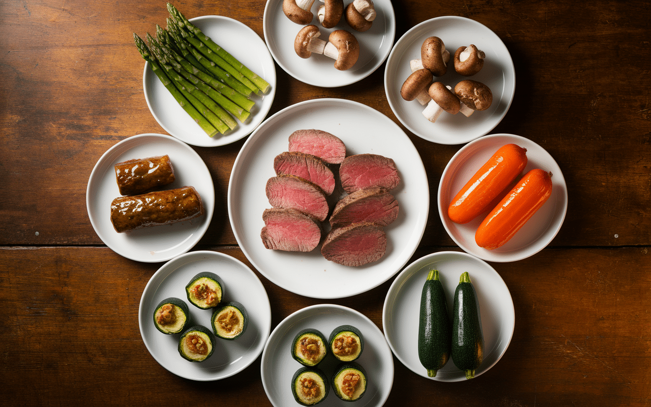 Accompagnement filet de boeuf légumes assortis