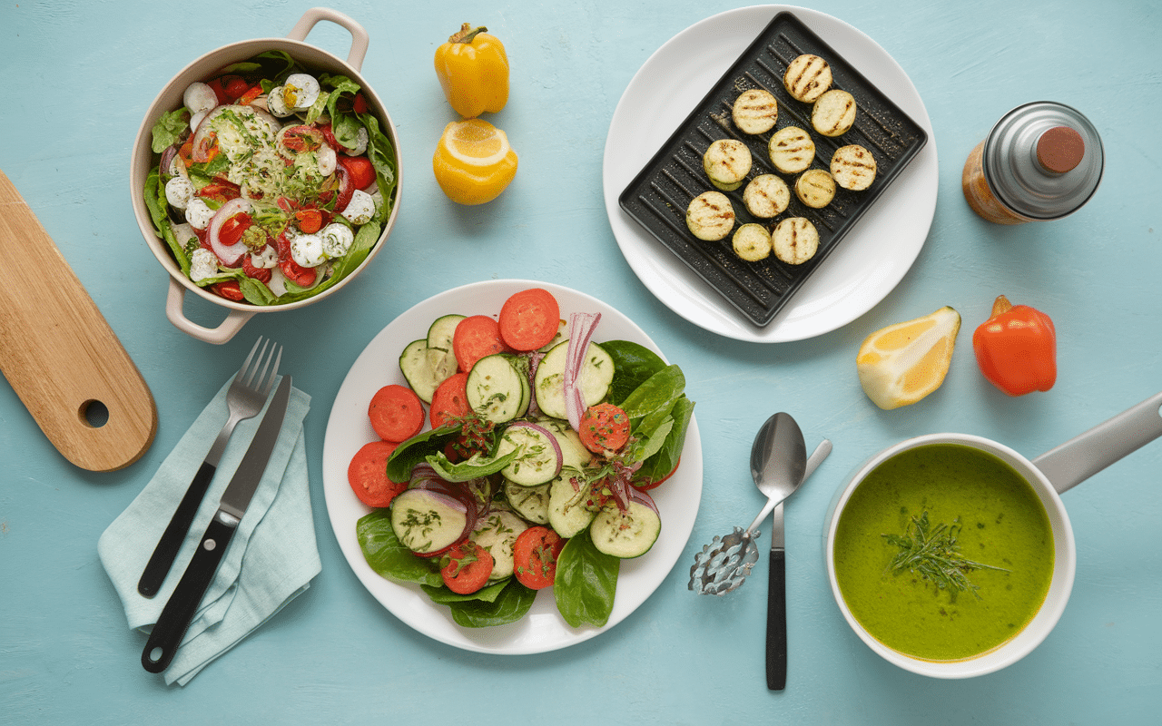 préparations cuisine concombre courgette variées