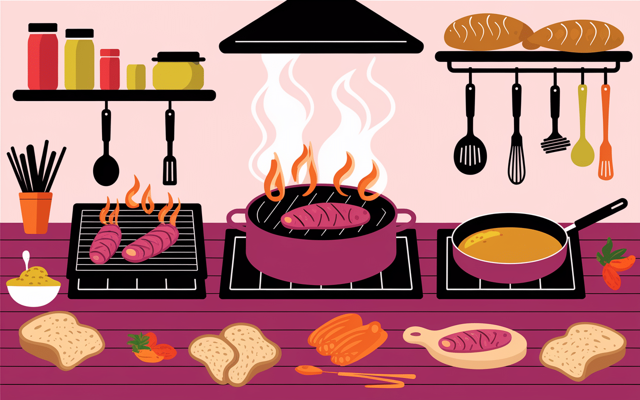 Cuisson saucisse pour hot dog trois méthodes