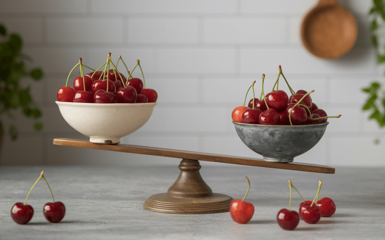 Balance vintage cerises au sirop sans stérilisation