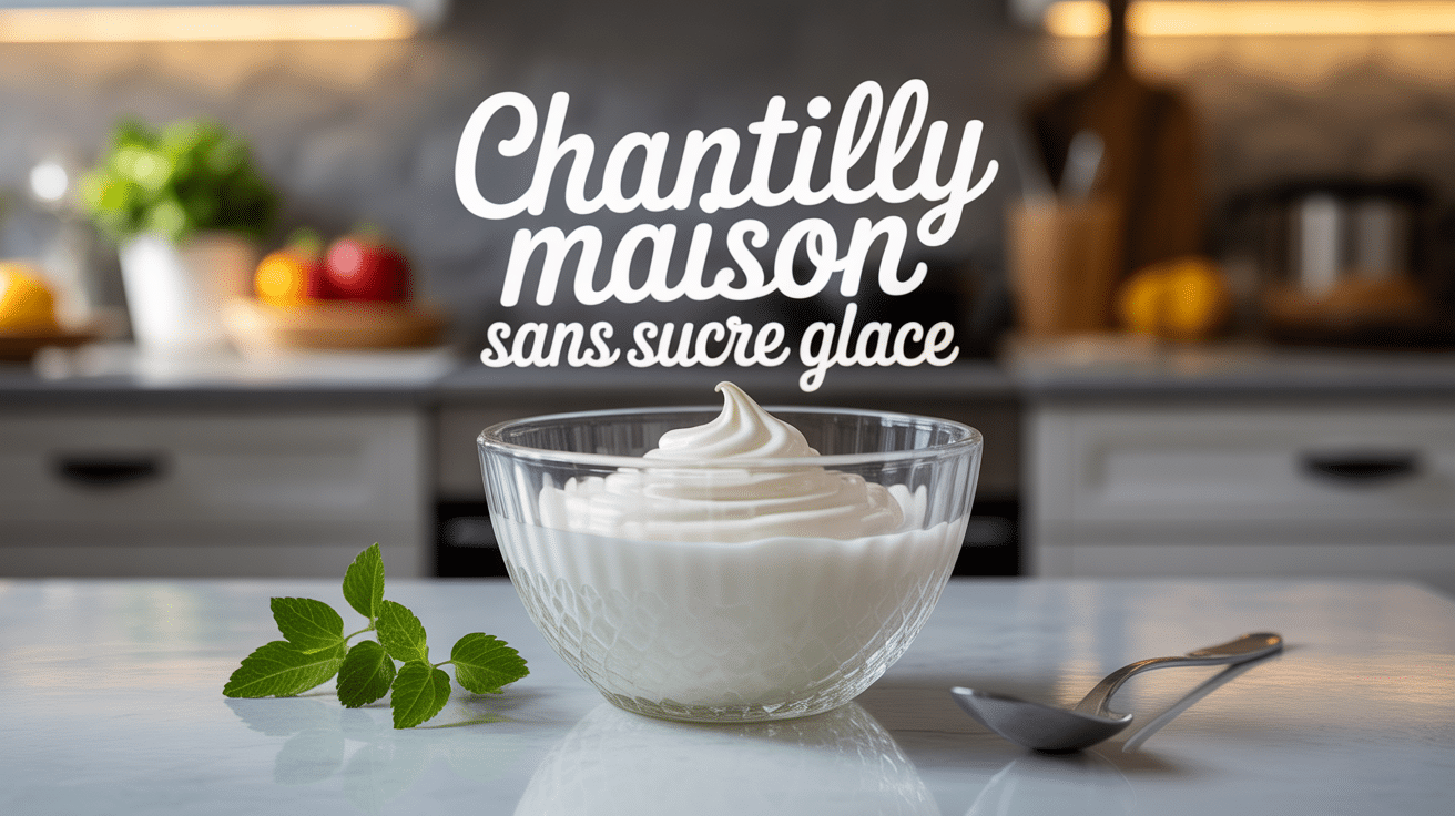 chantilly maison sans sucre glace bol cuisine moderne