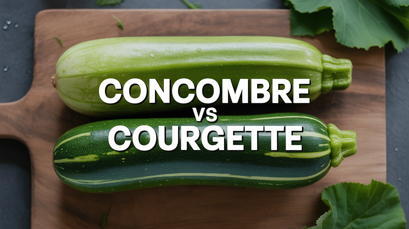 concombre et courgette côte à côte fraîcheur visuelle