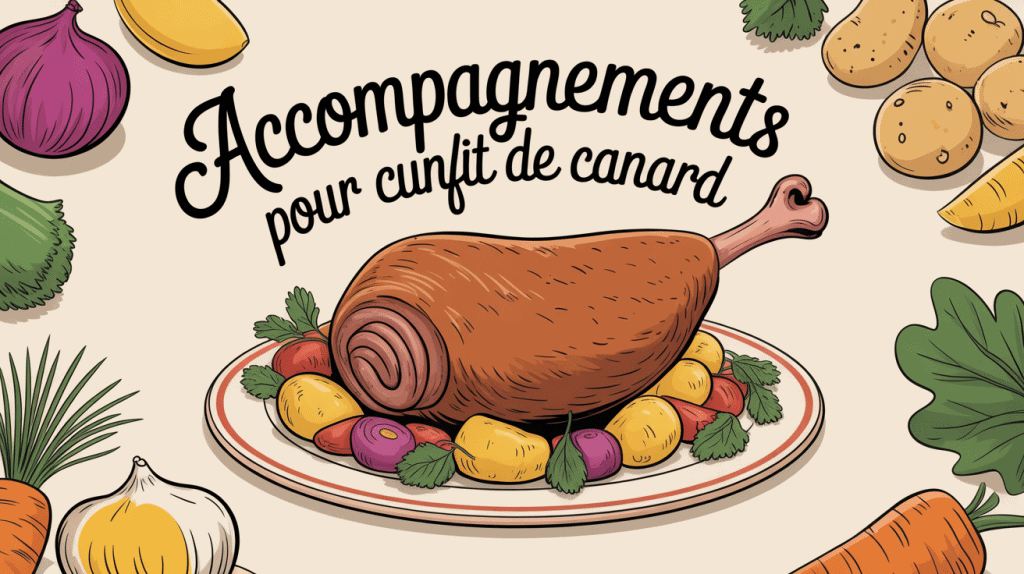 Confit de canard accompagnement pommes de terre et légumes
