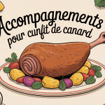 Confit de canard accompagnement pommes de terre et légumes