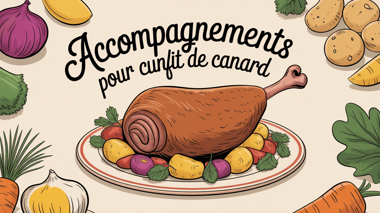 Confit de canard accompagnement pommes de terre et légumes