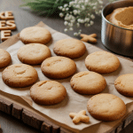 cookie au flocon d avoine doré sur planche bois
