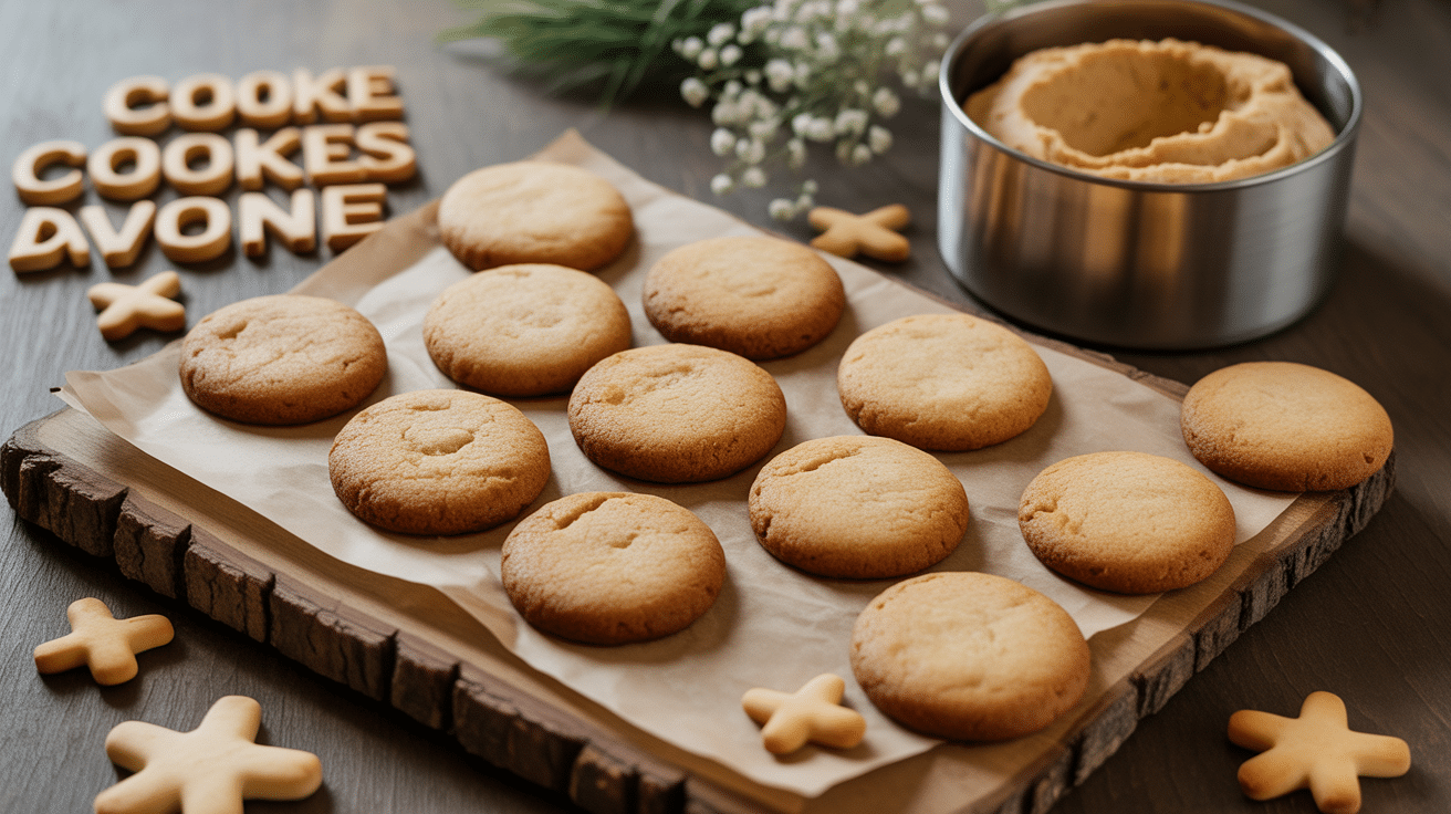 cookie au flocon d avoine doré sur planche bois