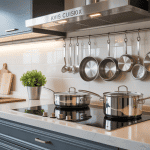 Cuisine moderne Cuisinox avis, ustensiles inox sur plan