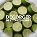 Concombres saupoudrés de sel pour dégorger des concombres