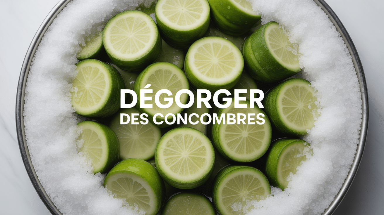 Concombres saupoudrés de sel pour dégorger des concombres