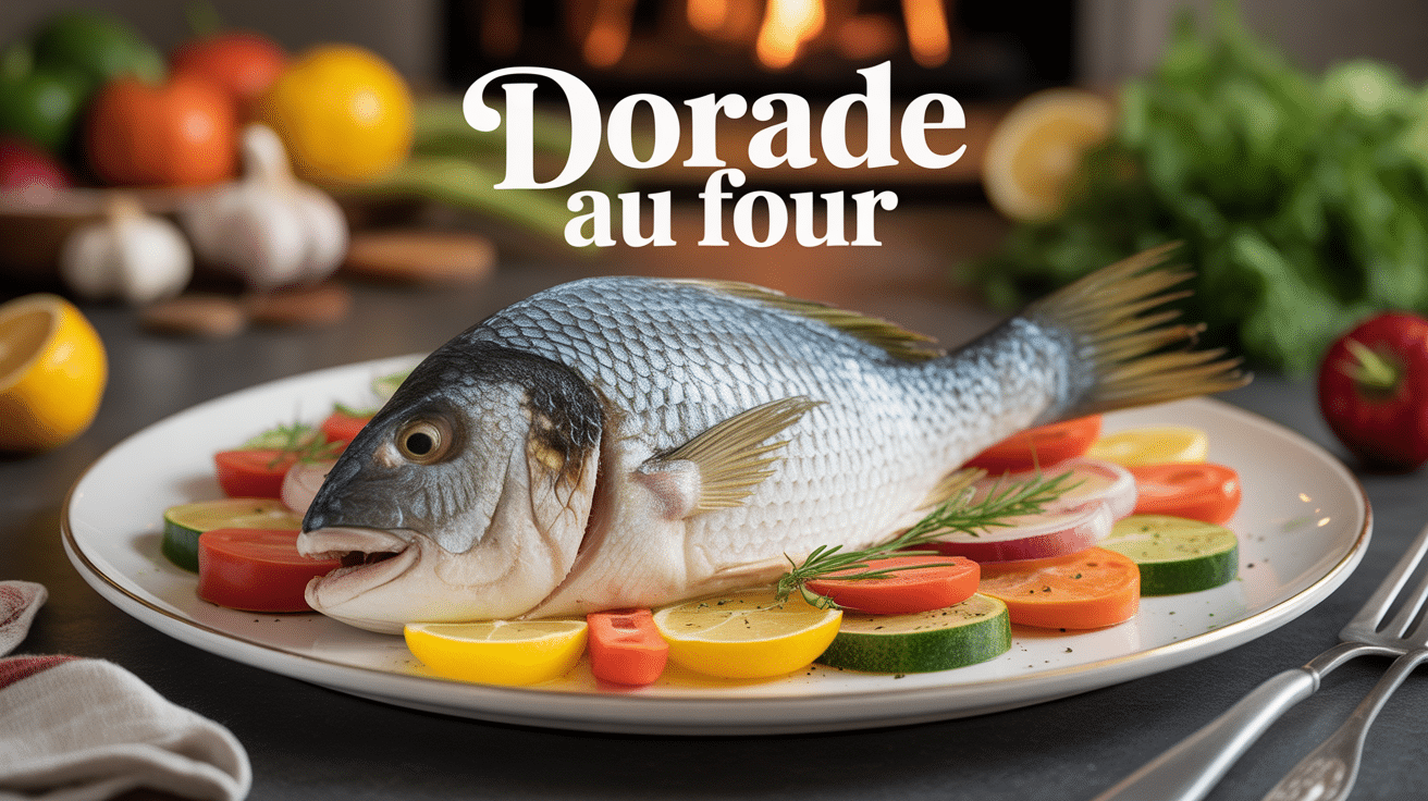 dorade au four entière et légumes méditerranéens