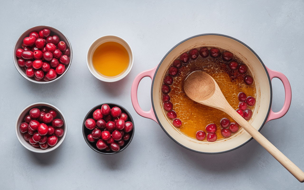 Préparation étapes cerises au sirop sans stérilisation