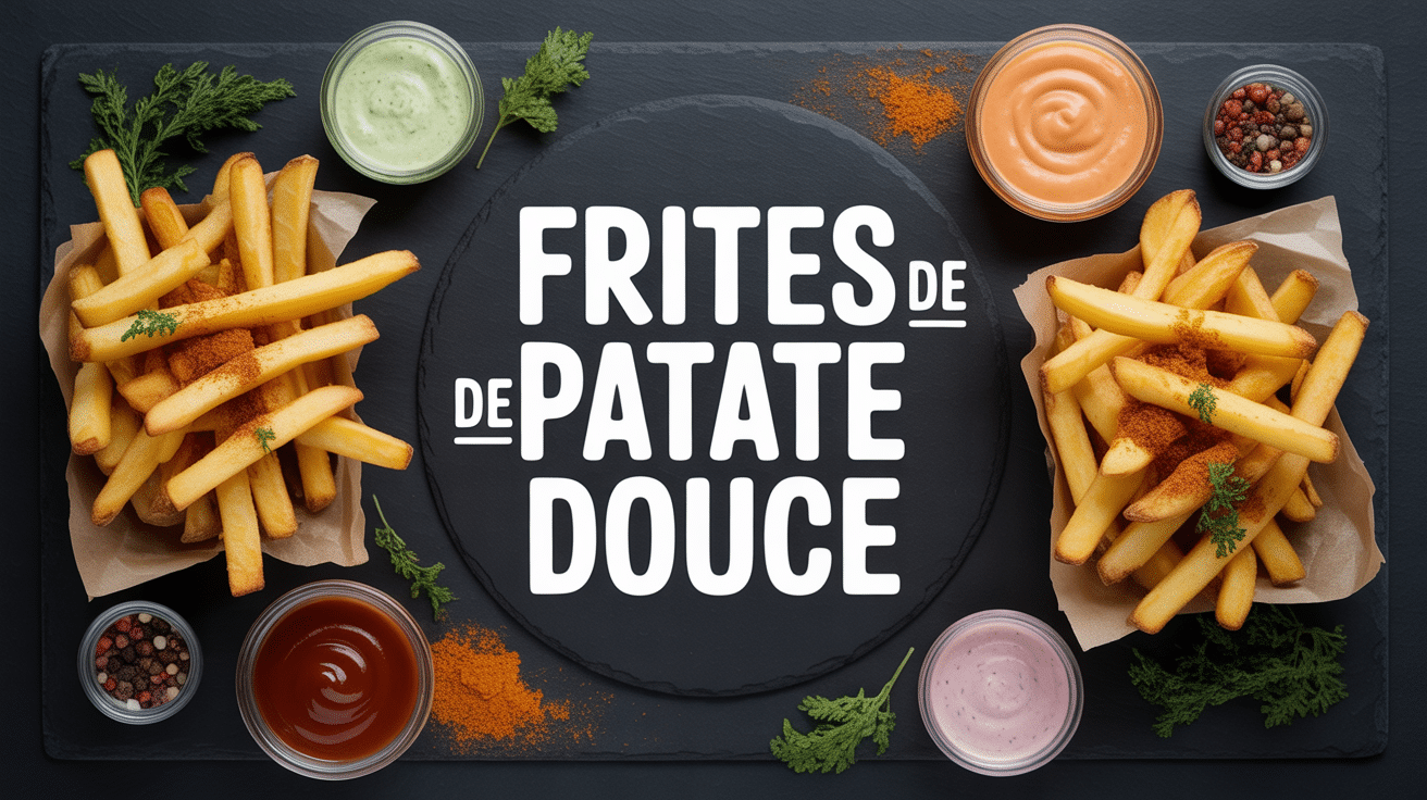 Assiette frite de patate douce recettes sauces épices