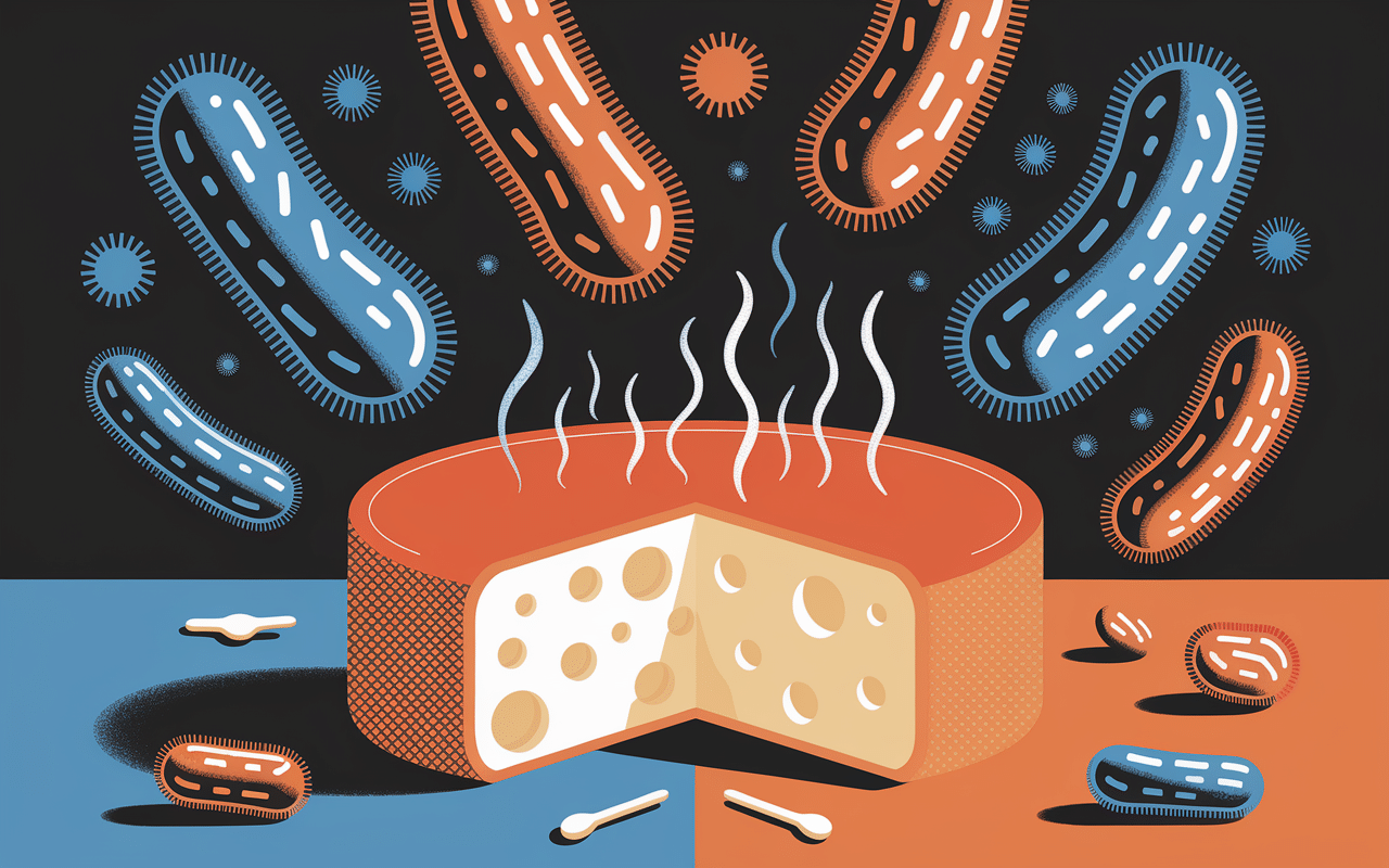 Illustration fermentation fromage qui pu