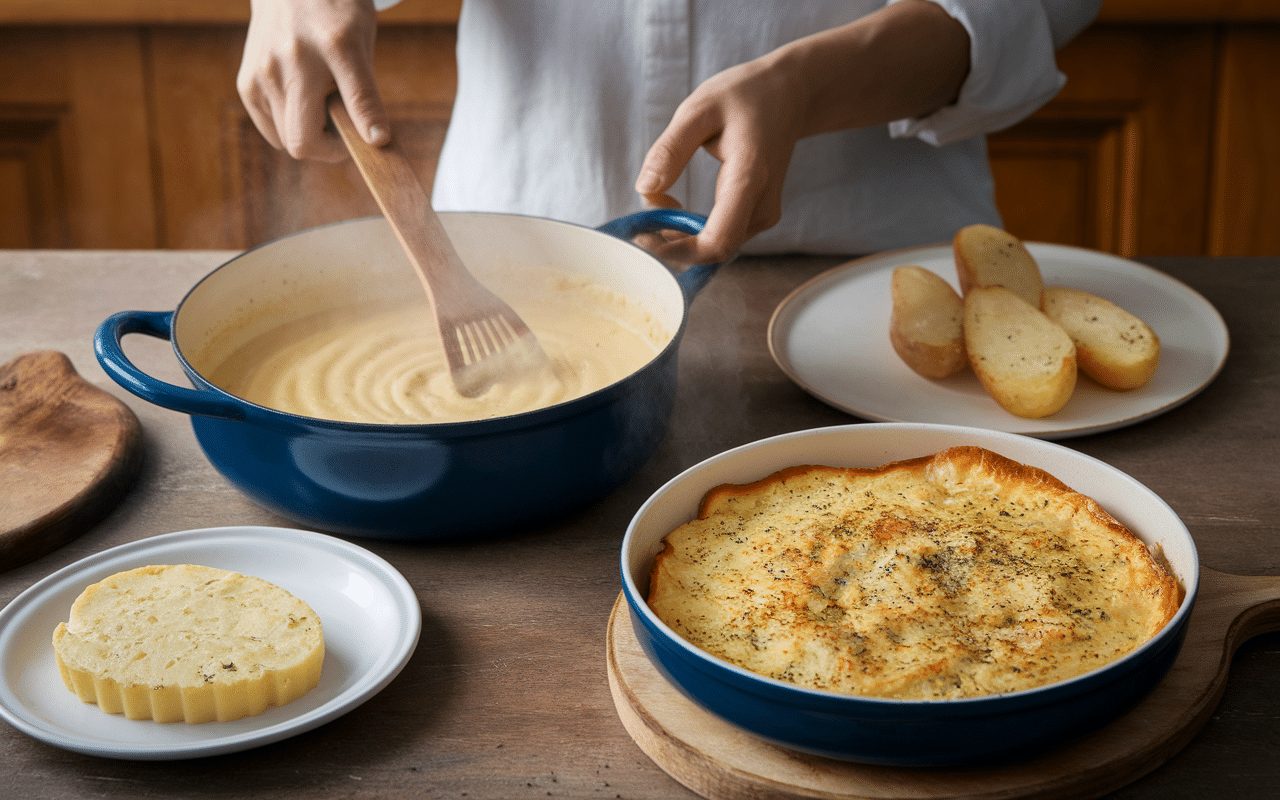 Preparation gratins de pates au thon