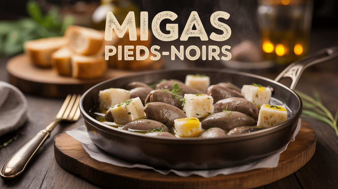 Plat migas recette pied noir dorée poêle fonte