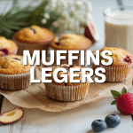 Muffin léger doré avec ingrédients sains sur bois