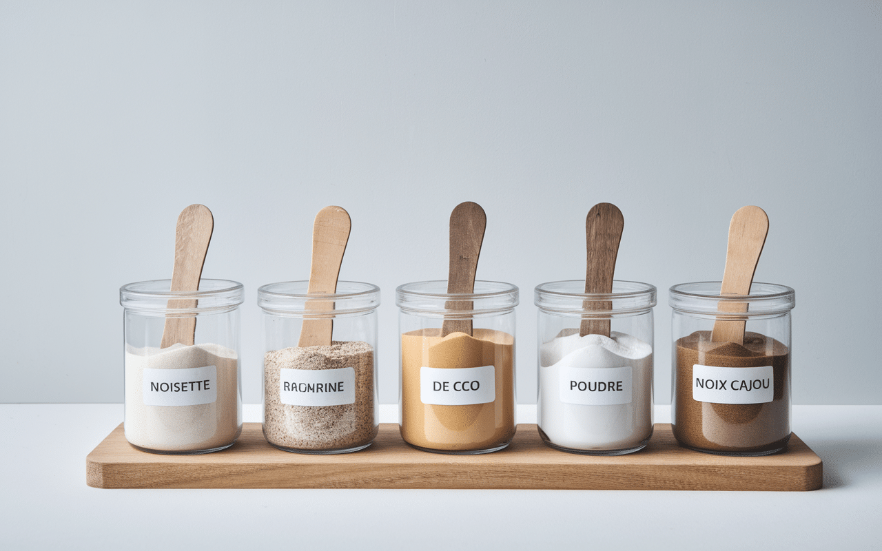 Bols de poudres alternatives par quoi remplacer la poudre d'amande