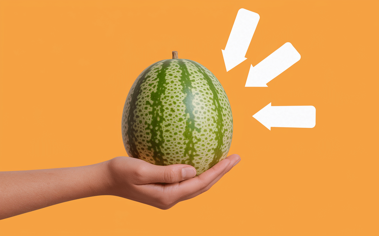 main choisit poid melon marché