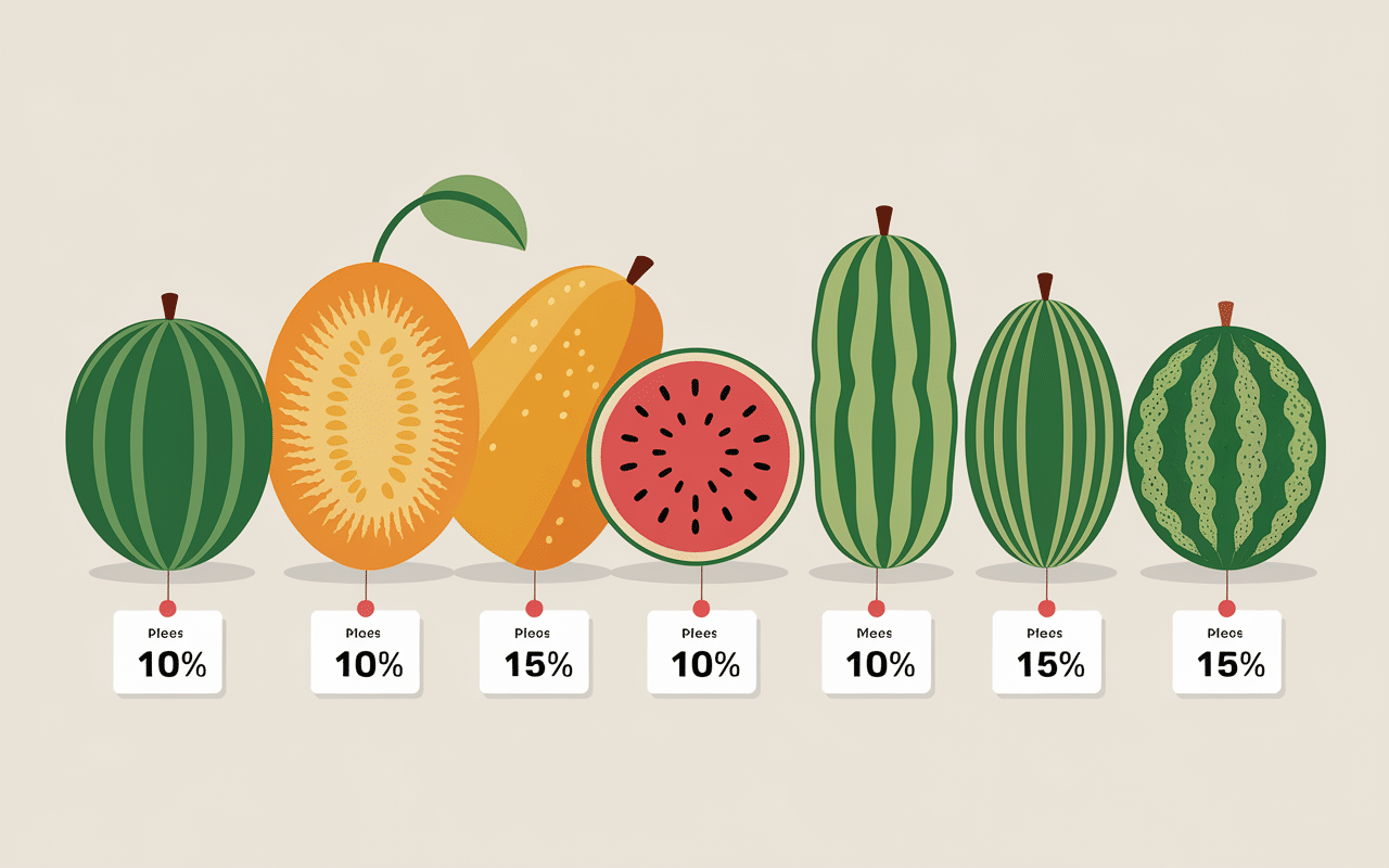 illustration poid melon différents