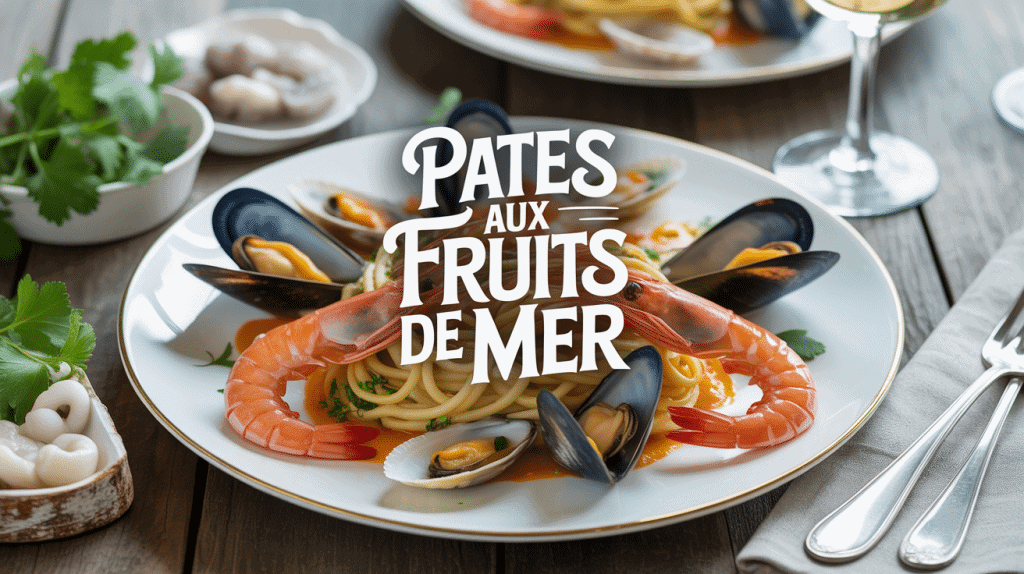 assiette recette de pate au fruit mer linguine crevettes moules