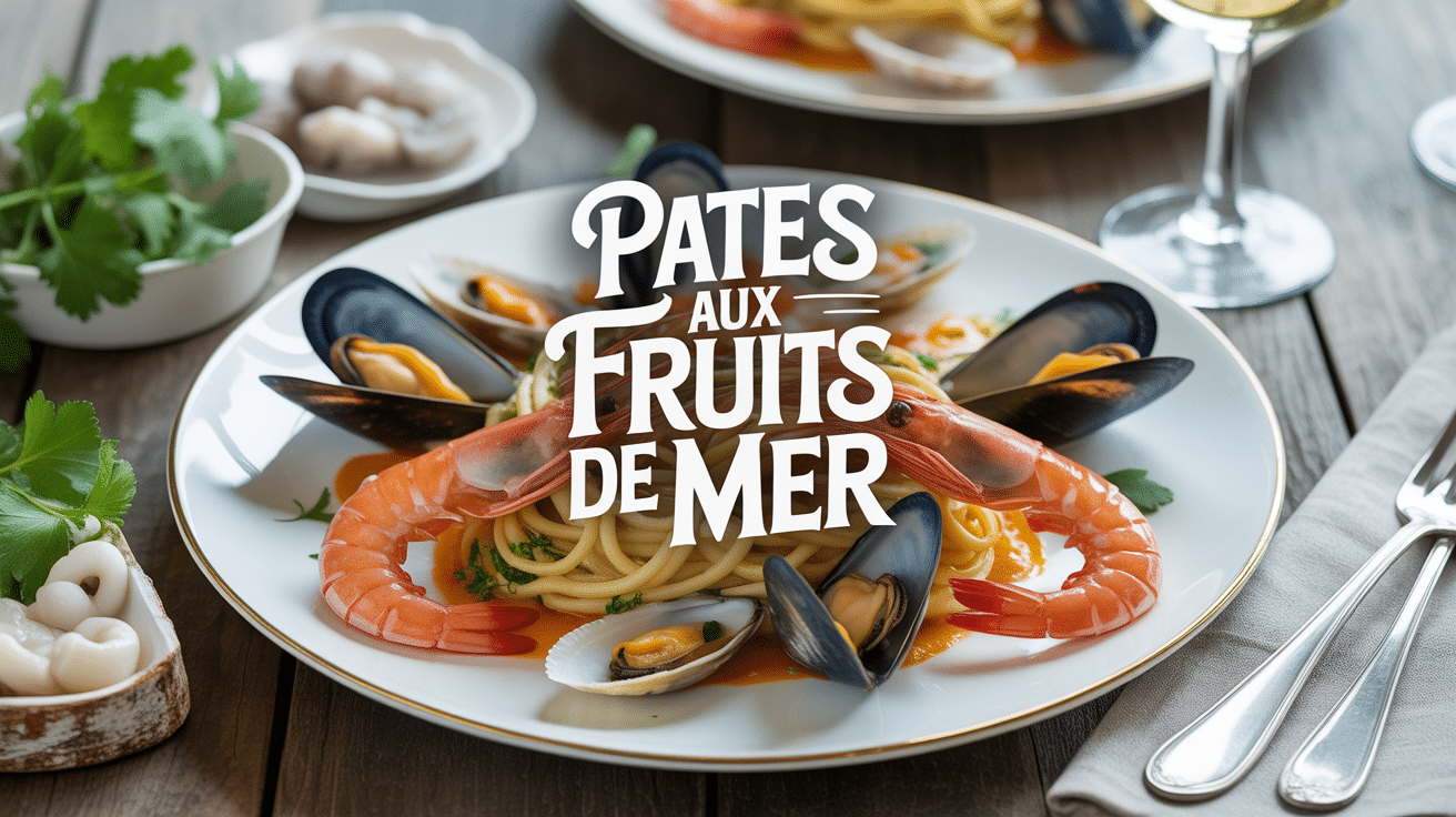assiette recette de pate au fruit mer linguine crevettes moules