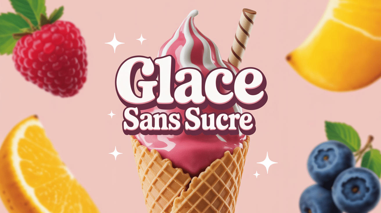 Glace artisanale sans sucre avec fruits frais été