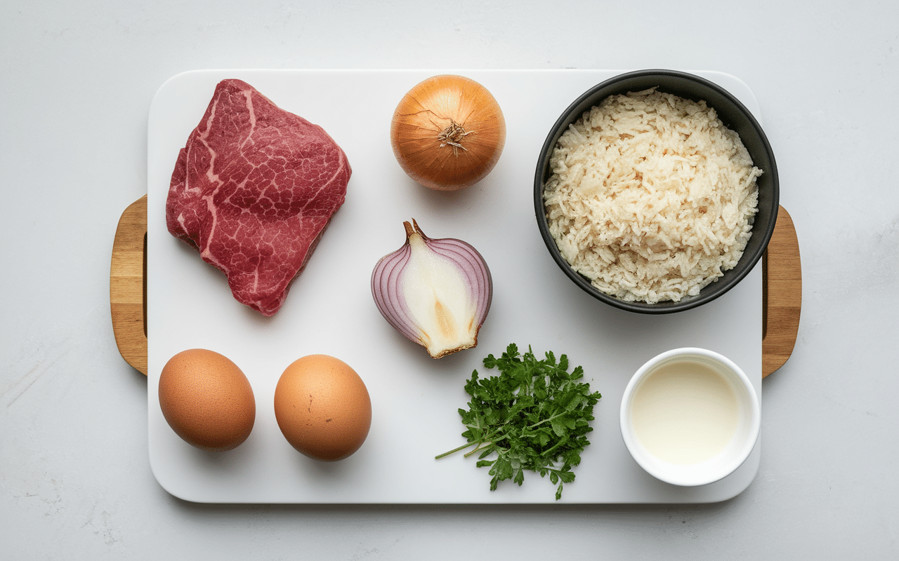 Ingrédients farce recette poivrons farcis vue aérienne