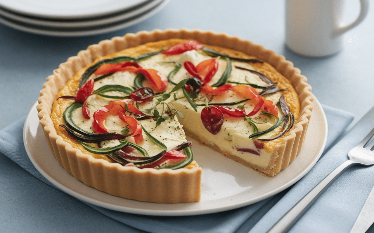 Quiche aux légumes recette salée avec pâte sablée toute prête