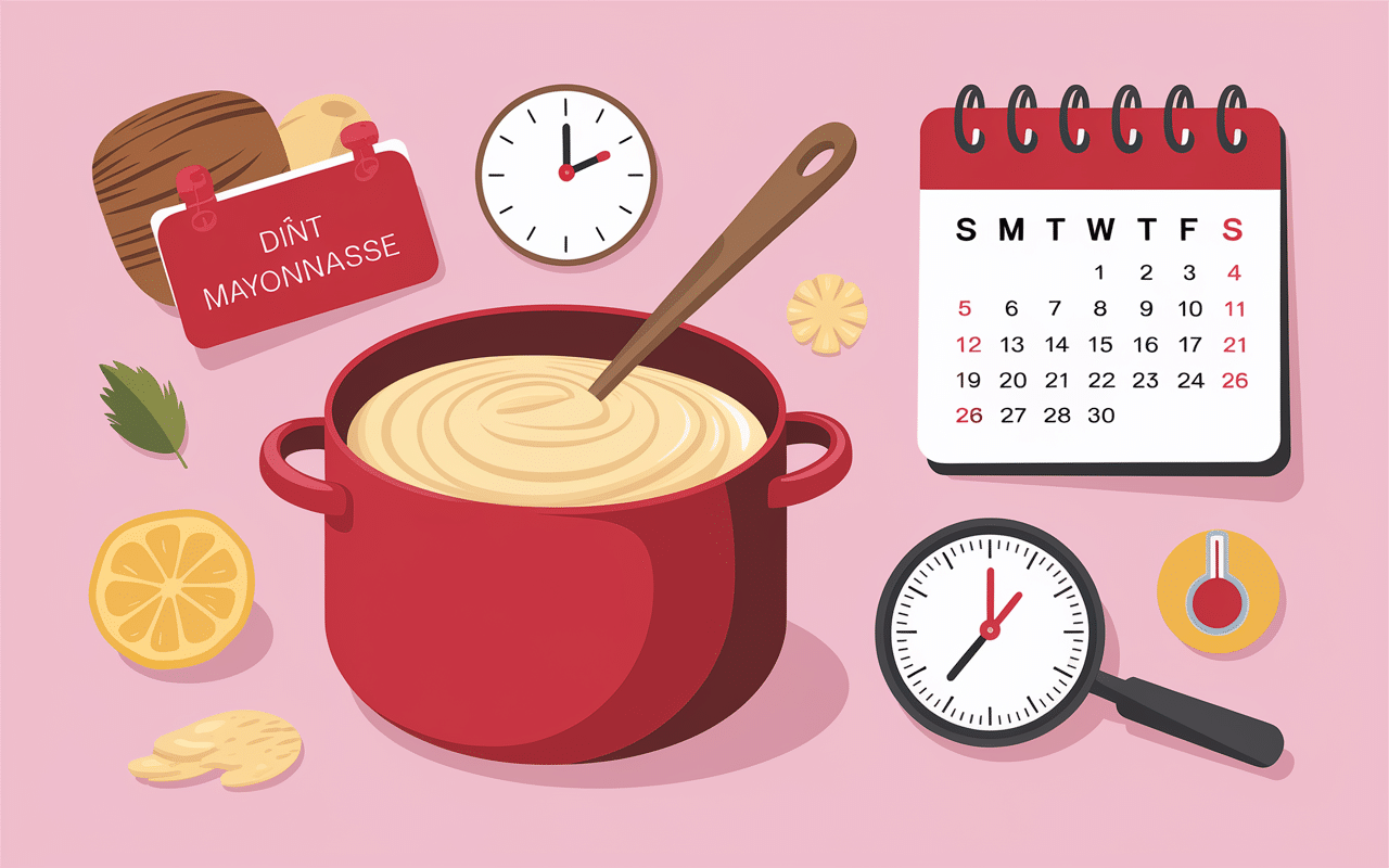 Date de conservation mayonnaise industrielle sur calendrier