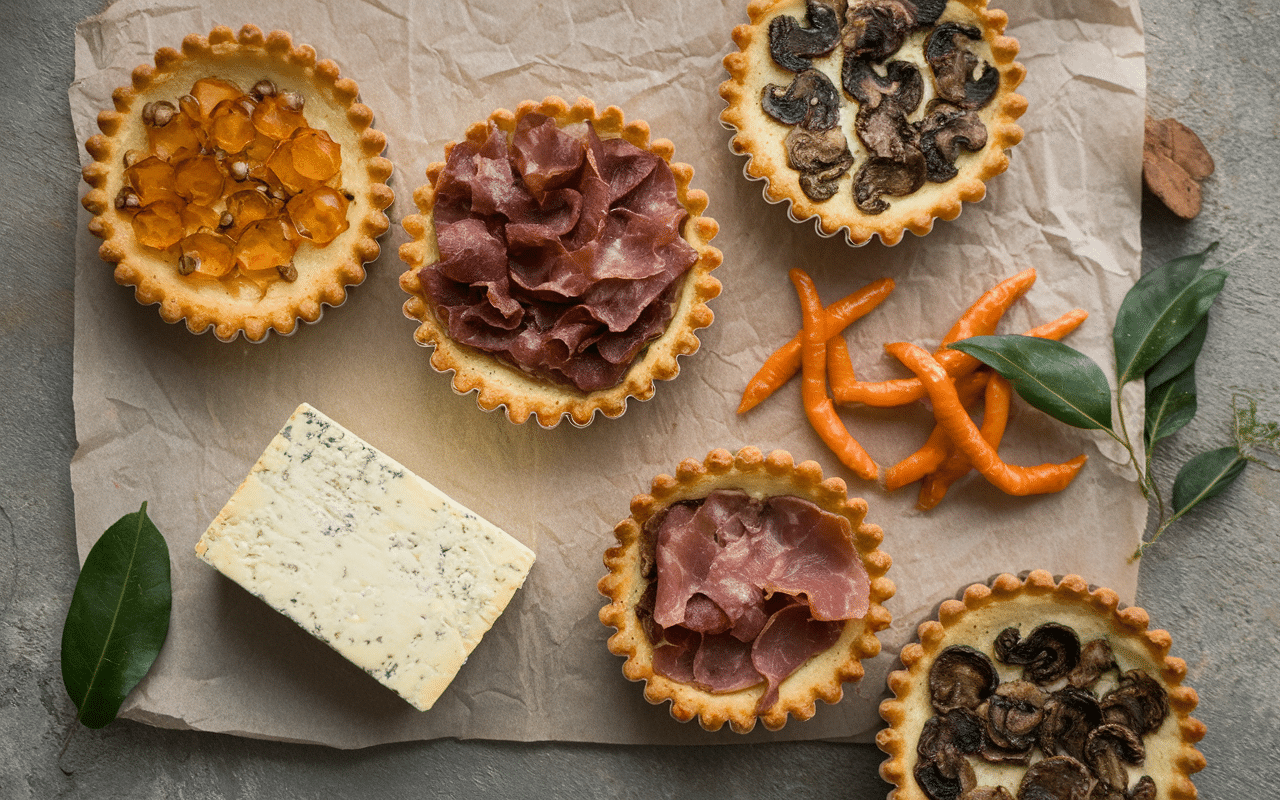 Tarte poireaux avec différentes garnitures