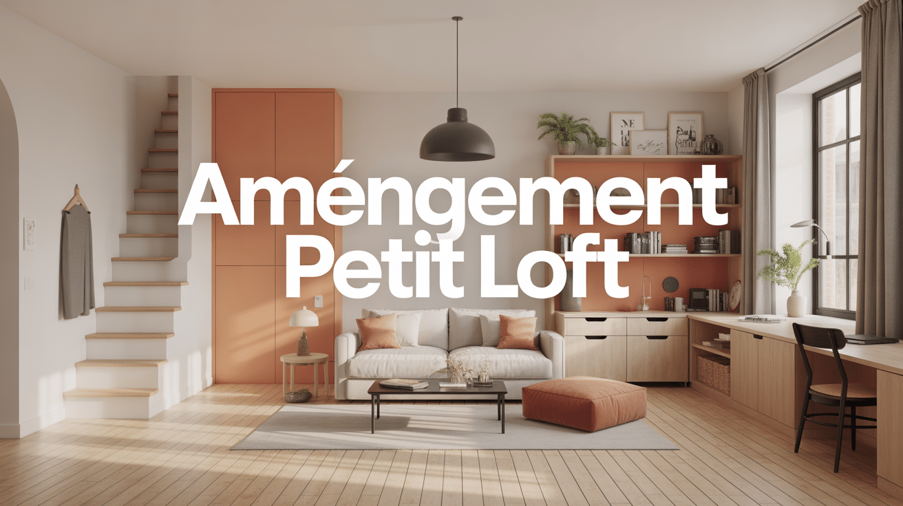 aménagement petit loft lumineux avec mezzanine et verrière