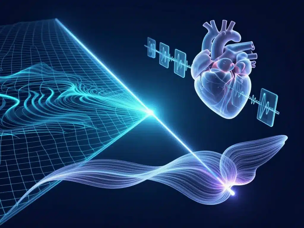 Scène four dimensions avec espace-temps, cœur et flux