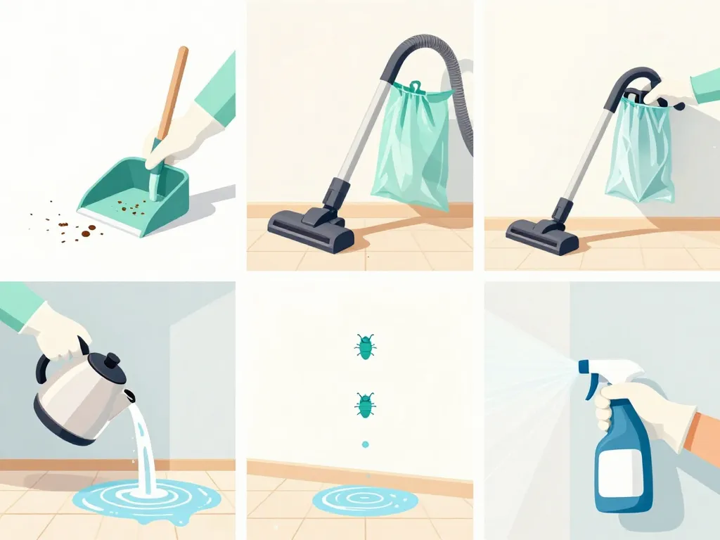 Étapes pour enlever et nettoyer asticot au plafond