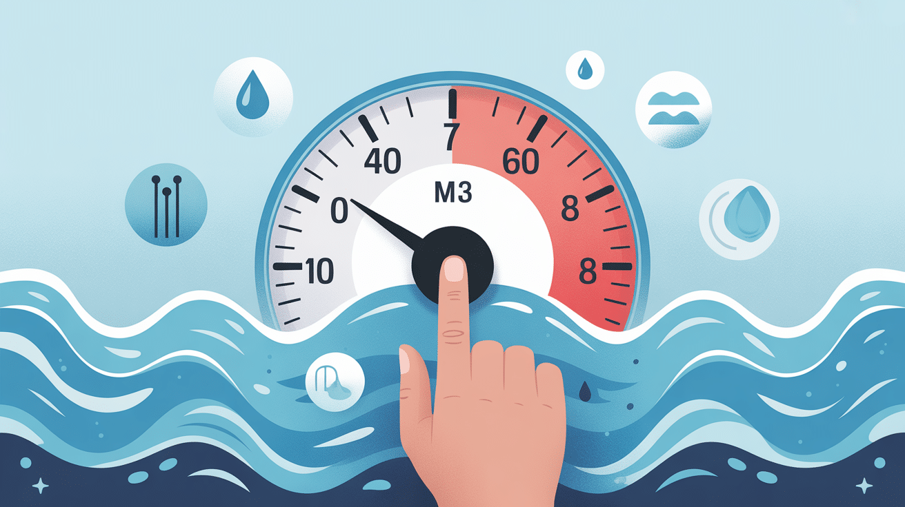 comment lire un compteur d'eau à 8 chiffres, repérer m³ et décimales