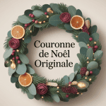 couronne de noel originale élégante avec eucalyptus rubans et LED