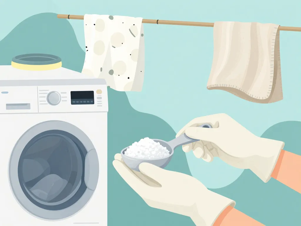 Gants, tissus et machine pour cristaux de soude lessive