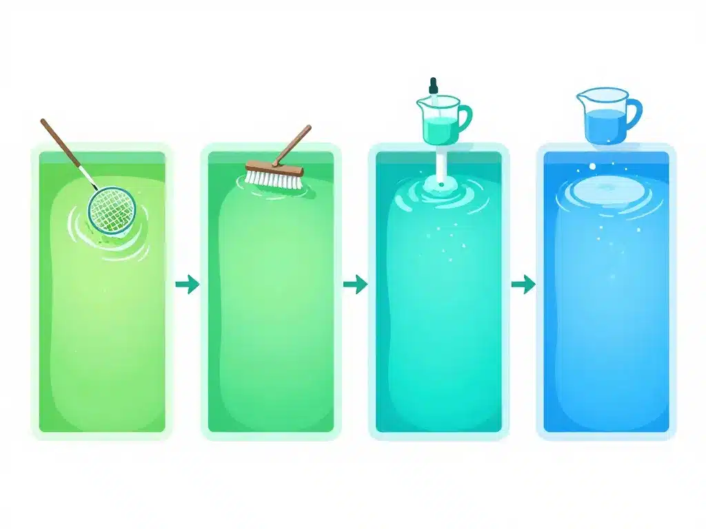 eau de piscine verte remède de grand-mère : étapes de rattrapage