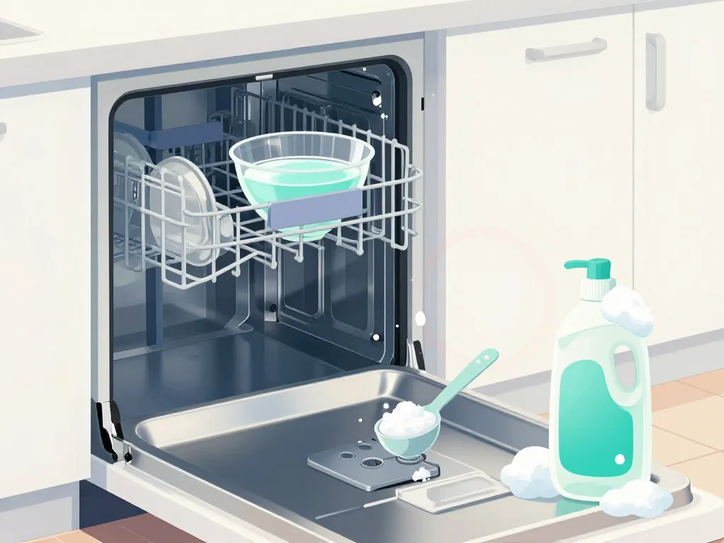 en panne de pastille lave-vaisselle, utiliser bicarbonate et vinaigre, éviter liquide vaisselle