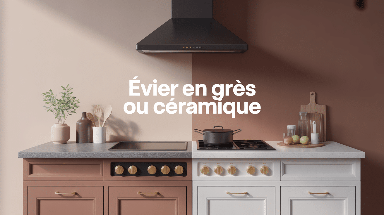 Illustration évier en grès ou céramique, comparatif rapide