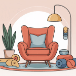 Housse pour fauteuil crapaud Ikea avec nuanciers et accessoires