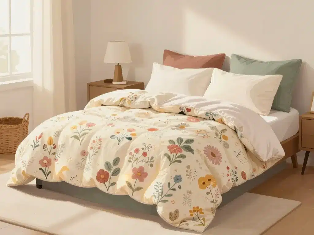 Chambre cosy avec édredon grand-mère floral