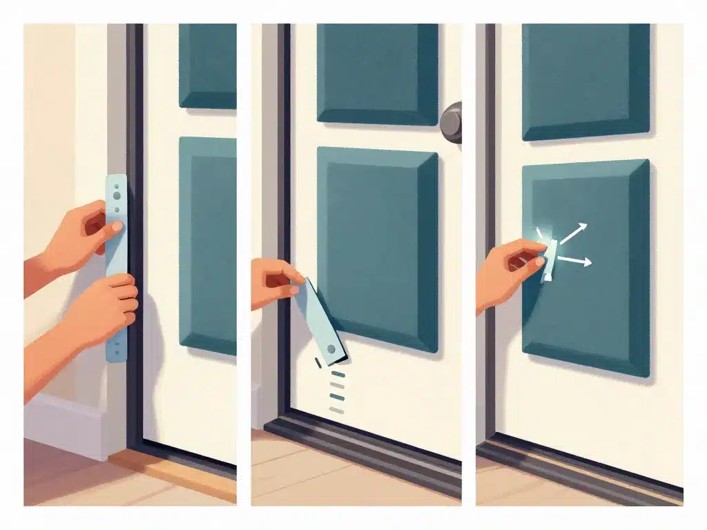 Étapes de pose d’un isolant phonique pour porte