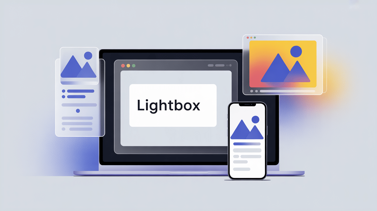 lightbox sur desktop et mobile, mise en avant du média