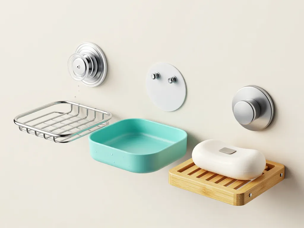 Comparatif matériaux et fixations porte-savon pour douche